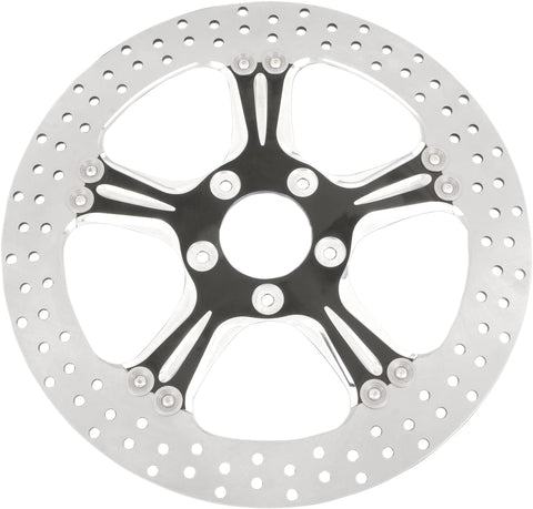 Virtue 11.8 Inch Two Piece Brake Rotor in Supra Chrome for Harley Davidson Touring and Softail Models, Premium Billet Construction