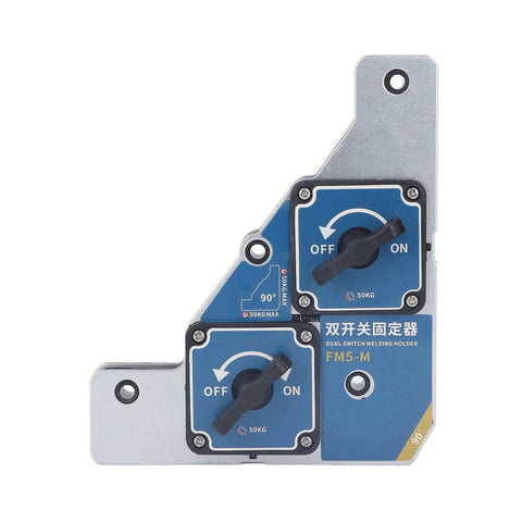 Heavy Duty Magnetic Welding Clamp With 90 Degree Fixture For Steel Plates, 112 Lbs Strong Magnet, Dual Switch 2 Pack Weld Holder