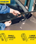 Heavy Duty Windshield Wiper Blades 3 Pack Designed For Jeep Wrangler Jk Models 2007 2017 showing installation on windshield.