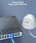 12MP PoE Security Camera System With 8 Cameras, H.265, 16 Channel NVR, 4TB HDD, full color night vision camera and NVR connection