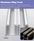 Aluminum alloy track of Complete Pocket Door Hardware Kit, 1.65mm thick, for sliding doors, reinforced and anti-oxidation treated.