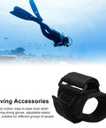 Adjustable Dive Flashlight Wrist Strap For 20-38mm Lights, shown with heavy-duty black nylon construction and secure fit.
