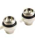 Front view of two Automatic Half Inch Air Vent Radiator Valves With Auto Cut Off And Self Bleed For Heating Systems