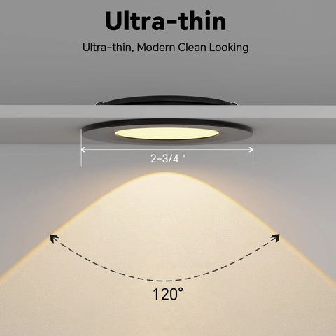 Ultra Slim 12V Led Ceiling Puck Light With Sweet Dimming Controls For Rv Camper Van Trailers, 2.75 inch ultra-thin design.