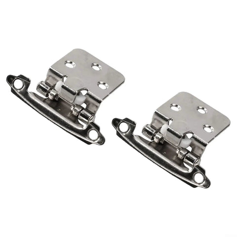 2 Pack Overlay Cabinet Hinges Self Closing Semi Concealed Hinges For Face Flush Mount Kitchen Cabinet Doors Silver Finish
