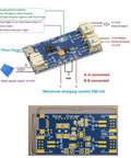 Hella Compact 3 Pack Solar Li Ion Battery Charger Board 500 Ma Cn3065 Chip with charging indicators and connections.