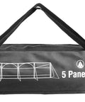 Forest Green 5 Panel Wind Privacy Screen Windbreaker For Camping, Garden Or Beach carry bag with product diagram and label