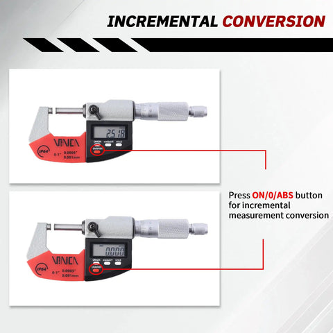 Next-Level Digital Micrometer 0 To 1 Inch And 0 To 25 mm Range, Ultra Precise 0.00005 Inch And 0.001 mm Resolution, IP64 Waterproof, Hold Function, Carbide Tip, Dual Readout LCD For Easy Machining QC And Precision Measuring