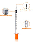 Precise 1 Milliliter Syringe Pack Of 50 Individually Wrapped Lab Measuring Syringes For Accurate Dosing In Lab Industrial And Home Settings Disposable Medical Grade Plastic With Sturdy Tips, syringe close-up