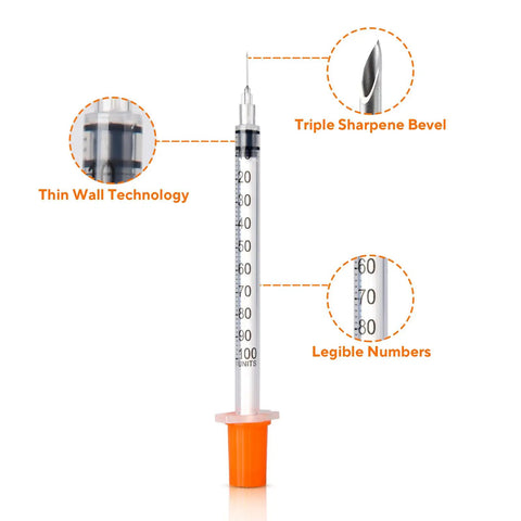 Precise 1 Milliliter Syringe Pack Of 50 Individually Wrapped Lab Measuring Syringes For Accurate Dosing In Lab Industrial And Home Settings Disposable Medical Grade Plastic With Sturdy Tips, syringe close-up