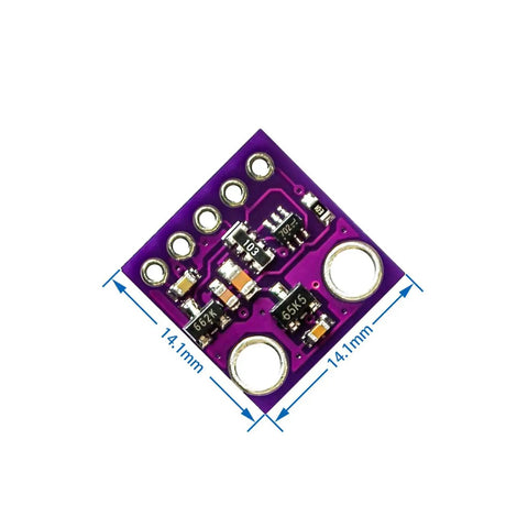 MAX30102 Low Power Heart Rate And SpO2 Sensor Breakout Board for Arduino showing compact 14x14mm PCB with dual-wavelength design