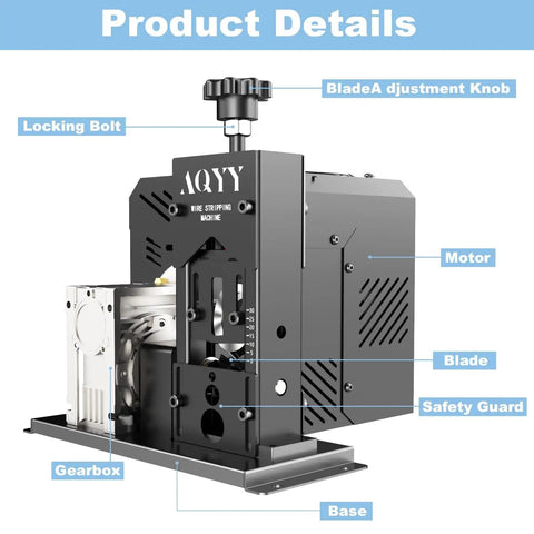 Automatic Electric Wire Stripper Machine For 0.06 To 1.18 Inch Wires, 1.5-25 Mm Scrap Wire Copper Cable Stripping Tool