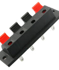5 Pack 4 Pin Stereo Speaker Terminal Block Strip Shape Connector Plate 4 Position 4 Way Amplifier Push Release Test Clip For Easy Hookup