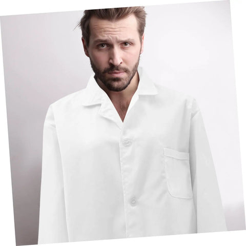 Men's White Lab Coat Costume For Doctors And Med Pros Unisex Design In XXL Size, Comfortable Cotton Lab Coat For Lab Work