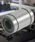 LM10UU Cylinder Linear Motion Ball Bearing 10mm ID 19mm OD 29mm Length Four Rows Steel Balls Sae52100 Carbon Steel Kit For CNC And 3D Printer Linear Rail Guides Four Pack, close-up