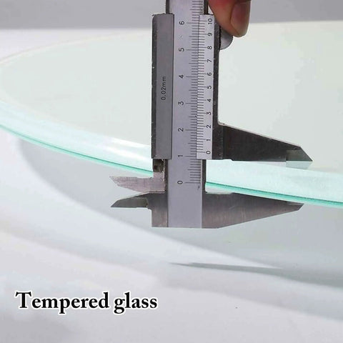 Explosion Proof Round Tabletop Rotating Serving Tray 360 Degree Turntable with Heavy Duty Glass Surface thickness measurement