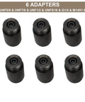 Hydraulic Nitrogen Accumulator Charging Kit With Seven Adapters And Three Analog Gauges For Easy Fill - Six black threaded adapters