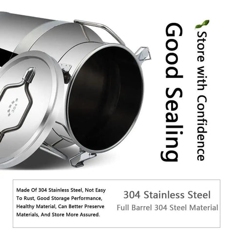 Built Tough 64 Liter Stainless Steel Milk Can With Swivel Tap showing open lid, showcasing interior and sealing design.