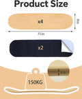 Product dimensions for Blank Skateboard Decks 31 By 8 Inch Four Pack 7 Layer Maple Double Tail Boards measurement diagram.