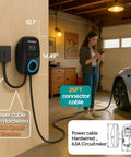Hardwired Level 2 EV Charger 48 Amps 11.5kW 240V With 25 Ft Cable J1772 And NACS Compatible Wall Mount Home Charging Station installed in garage