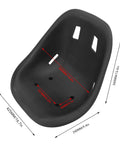 Go Kart Seat Saddle With Ergonomic Backrest For Drift Cars And Racing Karts Comfy ABS Seat For Adults And Kids showing dimensions