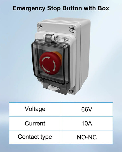 Built Tough Heavy Duty Emergency Stop Button With Waterproof Enclosure For Outdoor Use 660V 10A E Stop Switch Box IP67