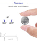 Grab These Top Shelf 394 Sr936Sw Silver Oxide Watch Batteries Serving As Knockout Replacement Button Cells With Rock Solid 1.55V Power In A Sweet 10 Pack, showing dimensions held in hand.