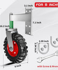 8 Inch Fence Gate Wheel For Metal Tube Gates, Heavy Duty Gate Caster With 360 Degree Rotation, Spring Loaded, includes screws