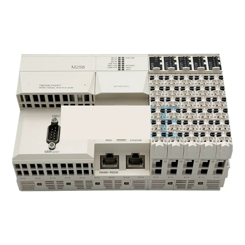 Industrial PLC Logic Controller TM258LF42DT For Automation, Rugged M258 Series Controller, compact DIN rail module with IO ports