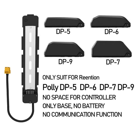 Ebike Battery Base Mounting Plate Bracket With 5 Pin Connector for Polly DP-5 DP-6 DP-7 DP-9 Electric Bikes No Space for Controller