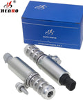 VVT Intake And Exhaust Camshaft Position Actuator Kit With Cam And Crankshaft Sensors For 2.0L 2.2L 2.4L GM Cars Including Equinox Malibu Cobalt HHR Aura Terrain Verano G6 Pontiac Saturn, silver metal valves