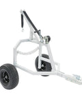 Heavy Duty Log Trailer For Farm Use, Two Wheel Utility Trailer Built Tough With Sturdy Frame And Chain in silver steel