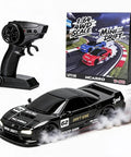 Black 1 64 Scale Mini RC Drift Car With 60 Minute Playtime, 2.4GHz Remote, box packaging and remote controller