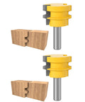 Premium Reversible 12mm And 12.7mm Shank Tenon Router Bit For Smooth Woodworking Projects with wood joints shown.