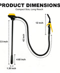 Hassle Free Cordless Fuel Transfer Pump Compatible With DeWalt And Milwaukee Batteries Delivers 3.2 GPM Flow dimensions diagram.