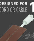 15 Foot Brown Floor Cord Cover For Cables And Wires Holds One Cable With Pressure Sensitive Tape For Indoor Use Conceals Cords