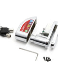 Heavy Duty Disc Brake Rotor Lock With Waterproof Electronic Alarm For Scooters Motorcycles And Bicycles shown with keys and screws