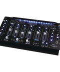 Six Channel Bluetooth DJ Mixer Controller With LED Illumination And Digital Audio Mixing System, 5U rack mount view