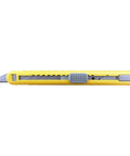 ABS Grip 30-Degree Multi-Blade Cartridge Knife with Five Blade Cartridges, 9mm Snap-Off Utility Knife in bright yellow.