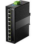 8 Port Gigabit Rock Solid Industrial Network Switch With DIN Rail Mount IP40 Rated Polarity Reverse Protection IG1008