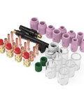 49 Piece TIG Welding Torch Stubby Gas Lens Kit With No 10 Glass Cup For WP 17 18 26 Pro Grade Consumables Set