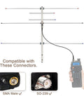 Go To Dual Band Yagi Antenna For Ham Radio VHF UHF 136 174 MHz And 400 470 MHz High Gain 7 And 10.5 dBi with connectors