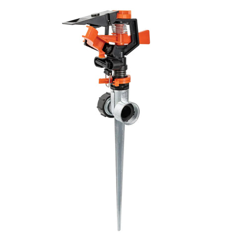 Impulse Sprinkler With Stable Zinc Spike For Big Lawns Up To 5027 Sq Ft 80 Ft Diameter Coverage Adjustable Full Circle To Partial Spray Easy Setup And Secure Spike Base