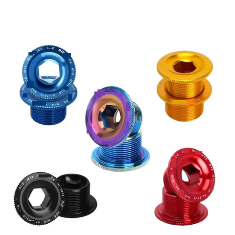 Variety of colorful Aluminum Alloy Crank Arm Fixing Bolt And Crankset Nut For MTB Bikes CNC Machined Screw Cap Cover M18 M20 Black High Strength