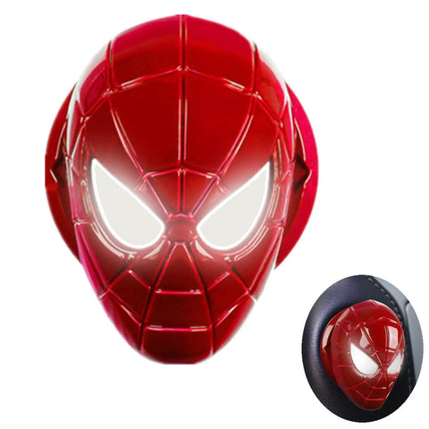 Red Zinc Alloy Spider-Man themed Ignition Button Cover for Cars, Push To Start Ring, anti-scratch, fits 99% vehicles, close-up view