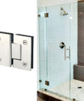 Rock Solid Heavy Duty Glass Shower Door Hinges, 2 Pack 180 Degree Pivot Clamps For 8 To 12 mm Frameless Glass, stainless steel hardware.