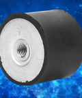 4 Pack Anti Vibration Bobbin Isolators For Automotive Heavy Machinery And Fitness Equipment Rubber Damper Absorbers NR SBR NBR CR EPDM SIL PU Materials DD40x30 M10 Mounting Options black rubber isolator with M10 threaded insert