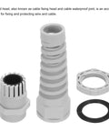 2Pcs G1/2 IP68 Waterproof Cable Gland 6-12mm Adjustable Strain Relief Cord Connector Spiral Nylon Joint Gasket Grey