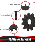 T8F Chain 11T Sprocket With Master Link Replacement for Kids Electric Scooters E Scooters and Mini Pocket Dirt Bikes front view