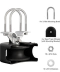 Black Workhorse Sliding Gate Kit With U-Shaped Wheel Groove, 4 Track Rollers, Rustproof Hardware, and Durable Bracket